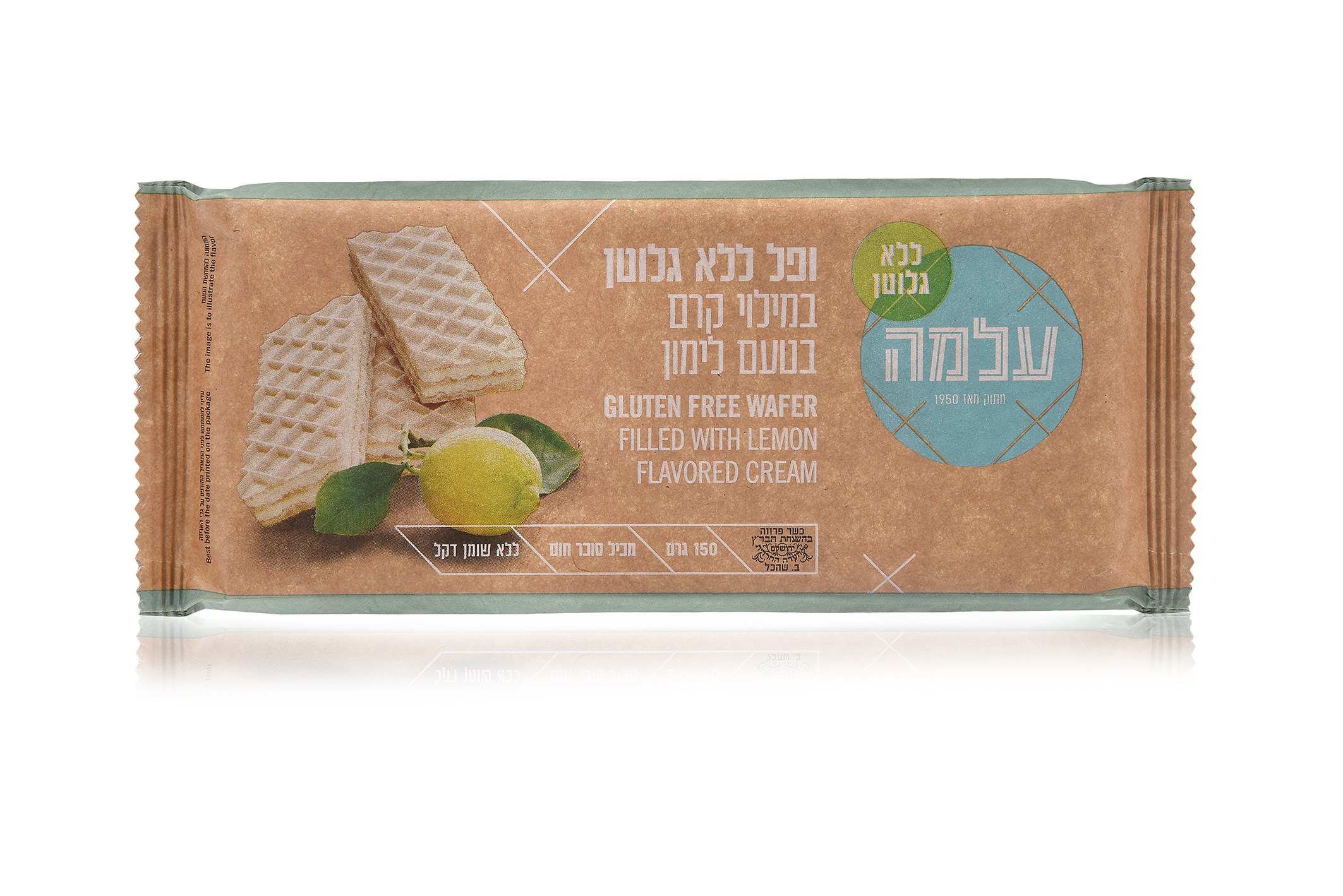 Gluten free wafer filled with lemon flavored cream