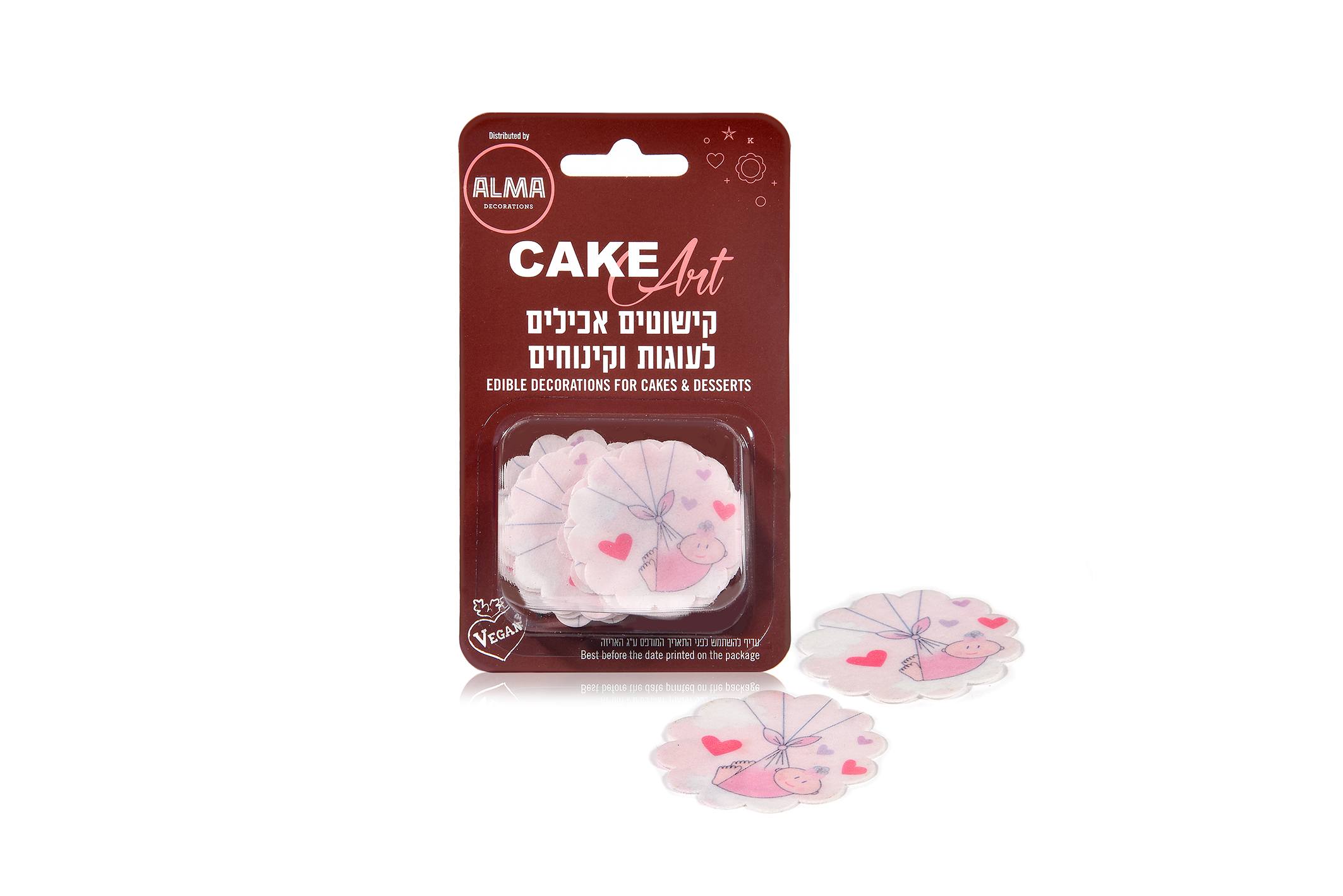 Edible decorations  – baby pink