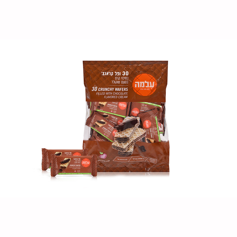 Bag of crunchy chocolate wafers